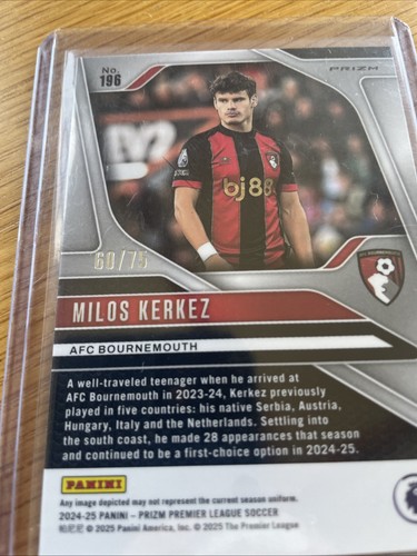 Milos Kerkez 2024 Panini Prizm Premier League /75