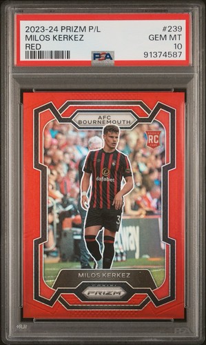 Milos Kerkez 2023 Panini Prizm Premier League Red Prizm /199