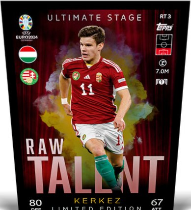 Milos Kerkez 2024 Topps Match Attax UEFA EURO