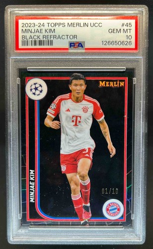 Minjae Kim 2023 Topps Chrome Merlin UEFA Black Refractor /10