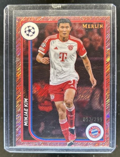 Minjae Kim 2024 Topps Chrome Merlin UEFA Rose Gold Shimmer Refractor /299