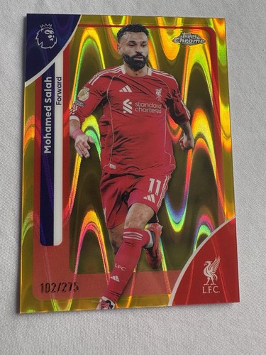Mo Salah 2025 Topps Chrome Raywave Yellow /275