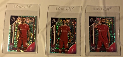 Mohamed Salah / Alexis Mac Allister / Dominik Szoboszlai 2026 Topps Premier League Aqua Sparkle /499
