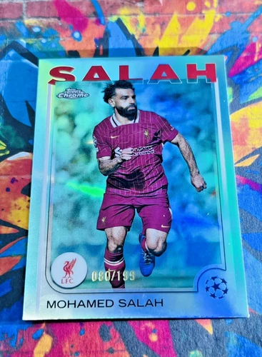 Mohamed Salah 2024 Topps Chrome Aqua Lava Refractor /199