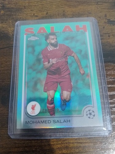 Mohamed Salah 2025 Topps Chrome Aqua Lava Refractor /199