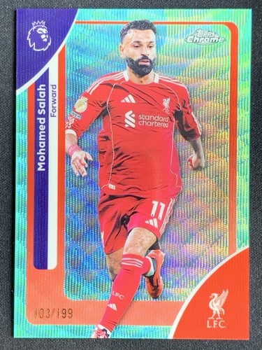 Mohamed Salah 2026 Topps Chrome Aqua Wave /199