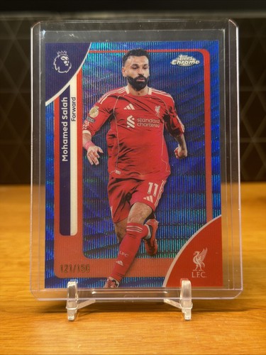 Mohamed Salah 2025 Topps Chrome Blue Wave /150