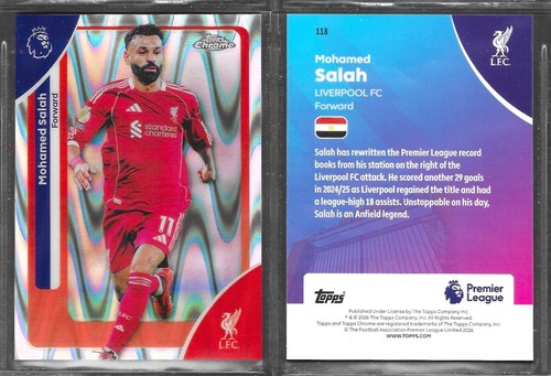 Mohamed Salah 2026 Topps Chrome EPL Raywave Refractor