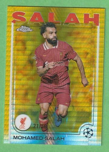 Mohamed Salah 2024 Topps Chrome Gold Refractor /50