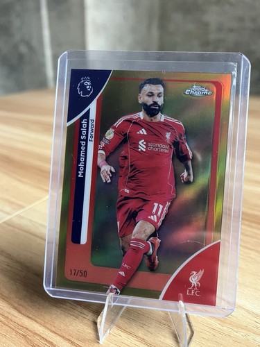 Mohamed Salah 2025 Topps Chrome Gold Wave /50
