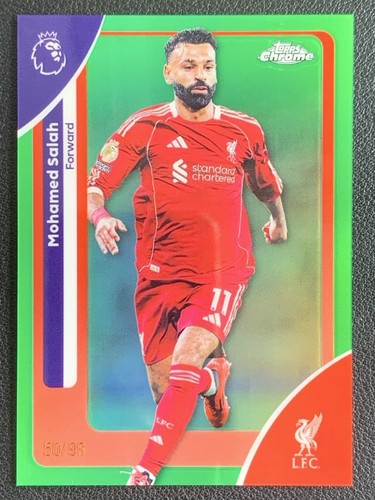 Mohamed Salah 2025 Topps Chrome Green Refractor /99