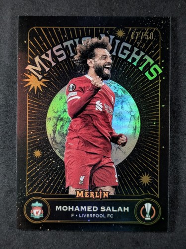 Mohamed Salah 2023 Topps Chrome Merlin Gold Refractor /50