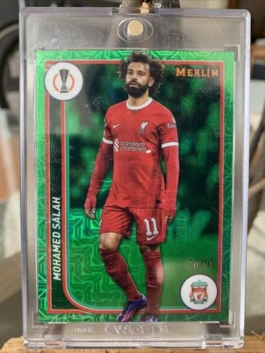 Mohamed Salah 2023 Topps Chrome Merlin Green Mojo Refractor /99