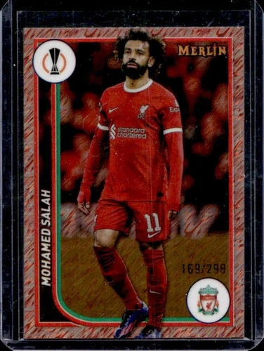 Mohamed Salah 2023 Topps Chrome Merlin Rose Gold Shimmer Refractor /299