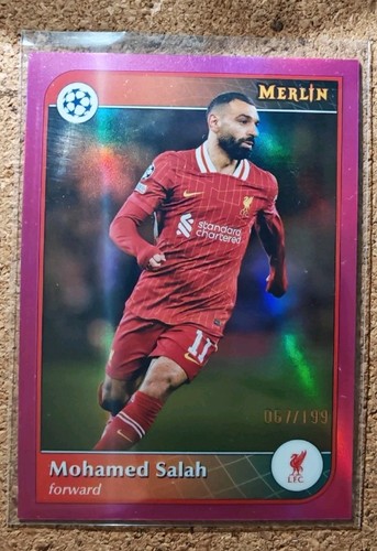 Mohamed Salah 2024 Topps Chrome Merlin UEFA Pink Refractor /199