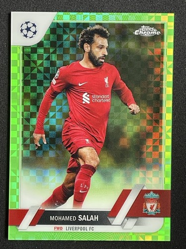Mohamed Salah 2023 Topps Chrome Neon Green X-Fractor /399
