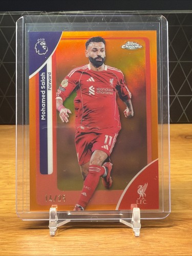 Mohamed Salah 2025 Topps Chrome Orange Refractor /25