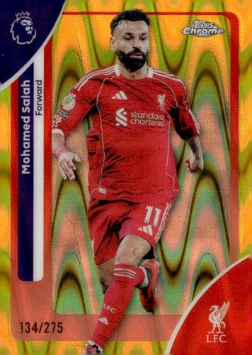 Mohamed Salah 2025 Topps Chrome Premier Giallo RayWave Refractor /275
