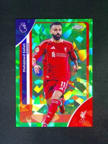 Mohamed Salah 2025 Topps Chrome Premier Green Refractor /99
