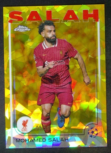 Mohamed Salah 2024 Topps Chrome Sapphire Club UEFA Gold /50
