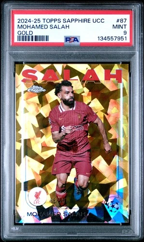 Mohamed Salah 2024 Topps Chrome Sapphire Edition Gold 45/50