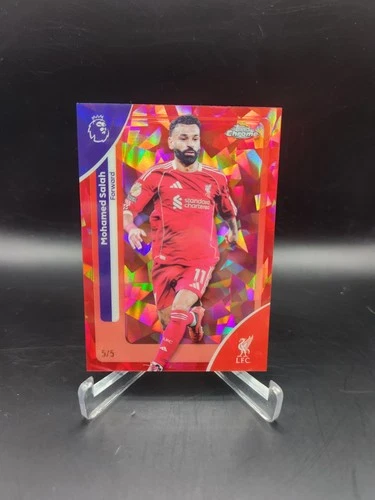 Mohamed Salah 2025 Topps Chrome Sapphire EPL Red Refractor /5