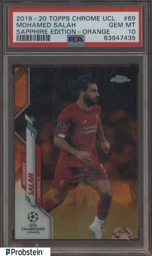Mohamed Salah 2019 Topps Chrome UCL Orange Sapphire /50