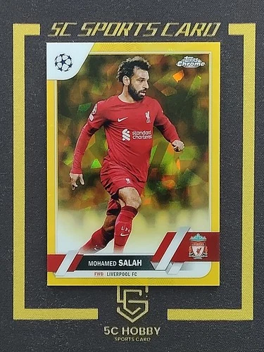 Mohamed Salah 2023 Topps Chrome UEFA Sapphire Yellow /99