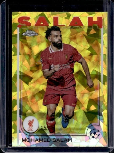 Mohamed Salah 2024 Topps Cromo Zafiro Amarillo Refractor /75