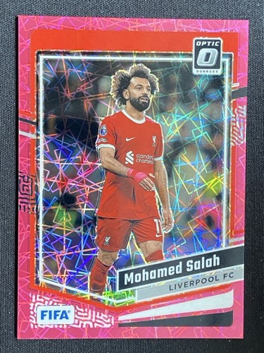Mohamed Salah 2023 Panini Donruss FIFA Optic Pink Lazer Prizm /99
