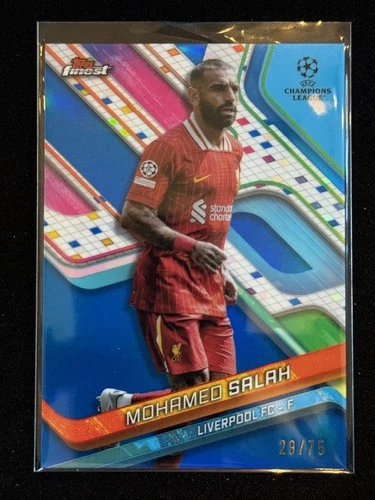 Mohamed Salah 2024 Topps Finest Blue Refractor /75