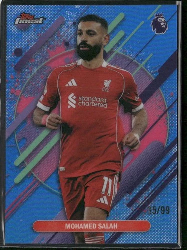 Mohamed Salah 2026 Topps Finest Blue Refractor /99