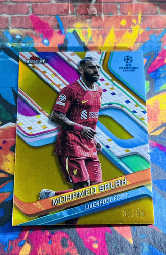 Mohamed Salah 2024 Topps Finest Gold Refractor /50