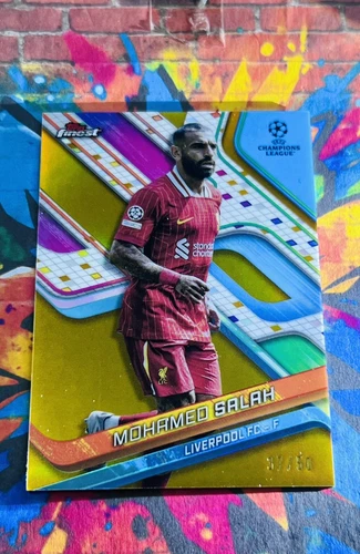 Mohamed Salah 2024 Topps Finest Gold Refractor /50