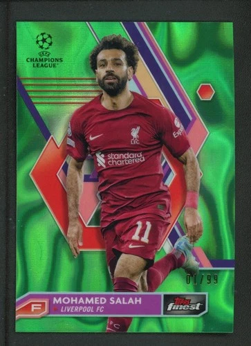 Mohamed Salah 2023 Topps Finest Lava Green /99