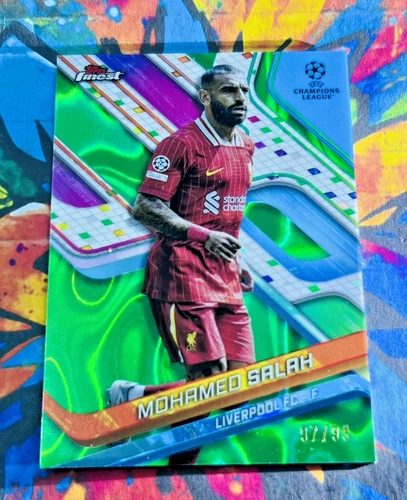 Mohamed Salah 2024 Topps Finest Lava Verde /99