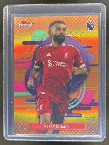 Mohamed Salah 2025 Topps Finest Orange Refractor /20