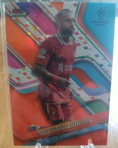 Mohamed Salah 2024 Topps Finest Orange Refractor /25