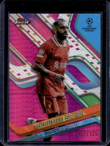 Mohamed Salah 2024 Topps Finest Pink Prism Refractor /125