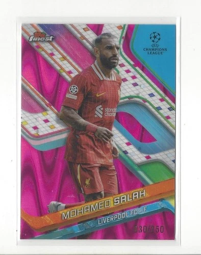 Mohamed Salah 2024 Topps Finest Pink RayWave Refractor /250