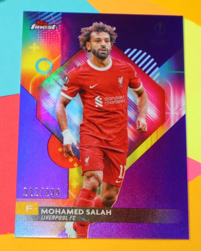 Mohamed Salah 2023 Topps Finest Purple /299