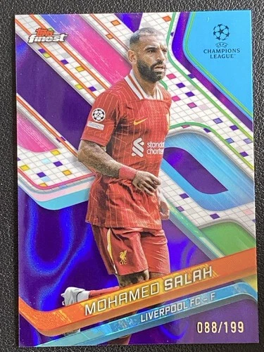 Mohamed Salah 2024 Topps Finest Purple Lava Refractor /199