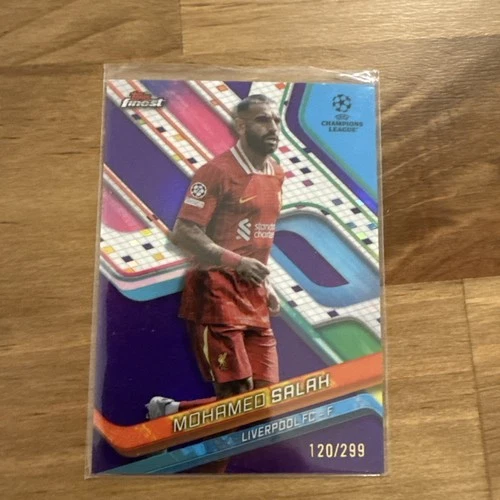 Mohamed Salah 2025 Topps Finest Purple Refractor /299