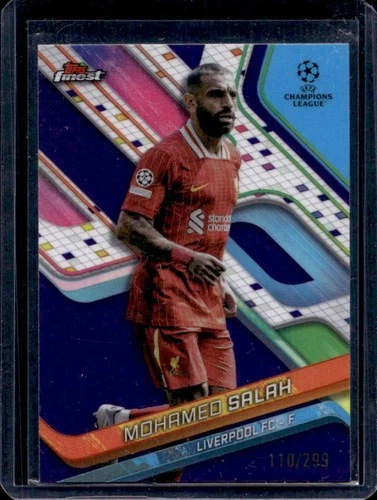 Mohamed Salah 2024 Topps Finest Purple Refractor /299