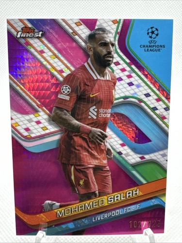 Mohamed Salah 2024 Topps Finest Rosa Iper Rifrattore /125