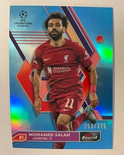Mohamed Salah 2022 Topps Finest Sky Blue /275