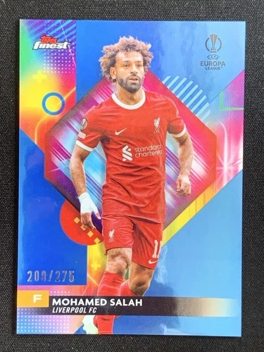 Mohamed Salah 2023 Topps Finest Sky Blue Refractor /275