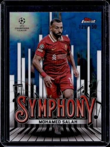 Mohamed Salah 2024 Topps Finest Symphony Blue Refractor /150