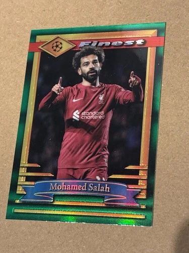 Mohamed Salah 2022 Topps Finest UCL Green Refractor #78