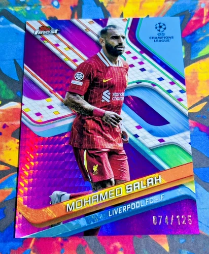Mohamed Salah 2024 Topps Finest UEFA Pink Prizm /125